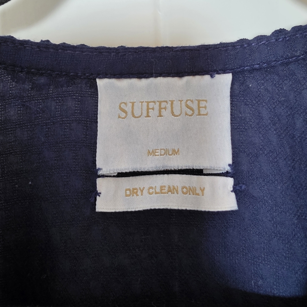 Suffuse By Sana Yasir Navy Blue Salwar Kameez 4‎ Piece Set Sz Medium - Picture 3 of 9